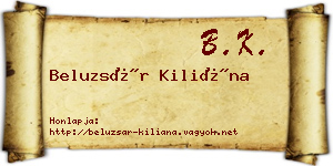Beluzsár Kiliána névjegykártya